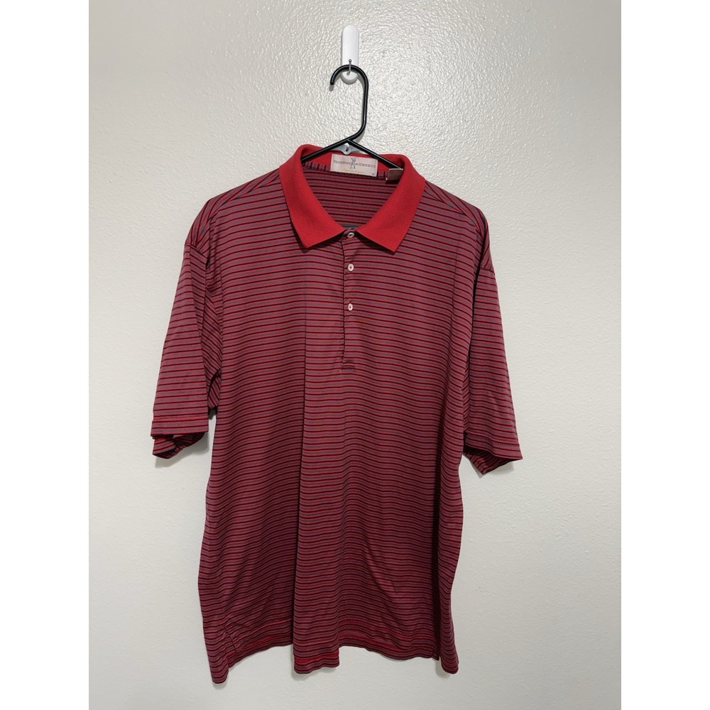 Fairway & Greene Golf Polo Men's L Red Striped Short Sleeve